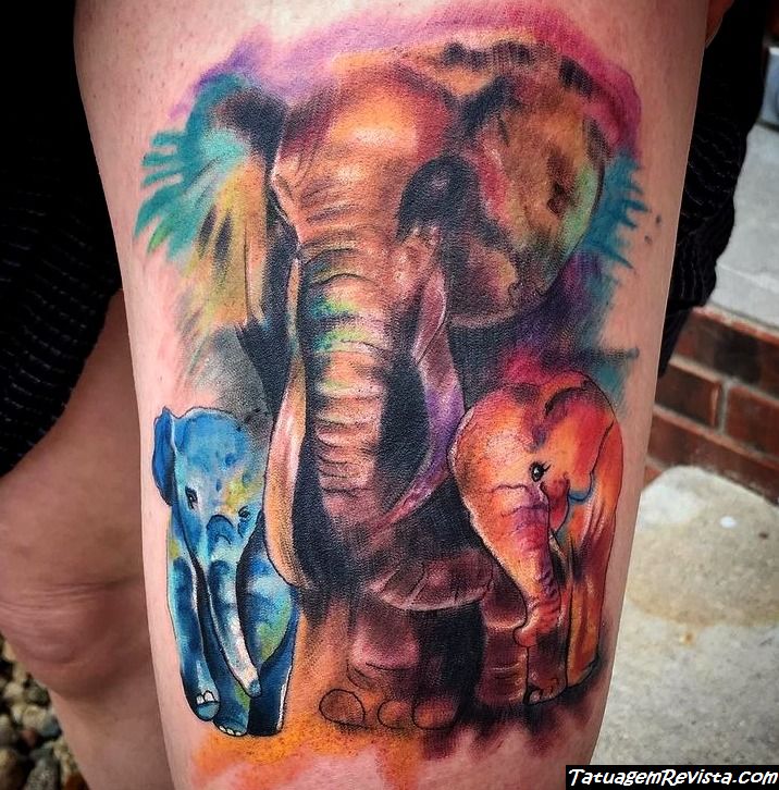 tattoos-de-elefante-al-estilo-aguarela