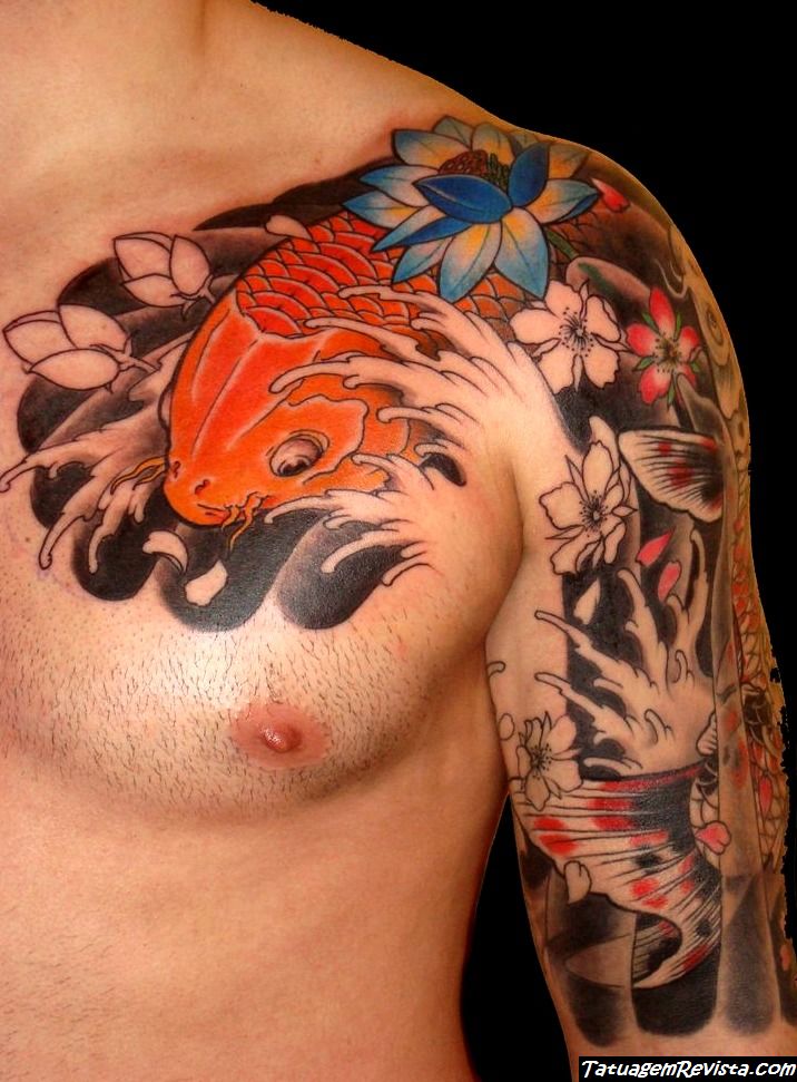 tattoos-de-peces-con-la-flor-de-loto