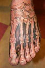 A imagem do esqueleto de um pé - 3d tatuagem do cara