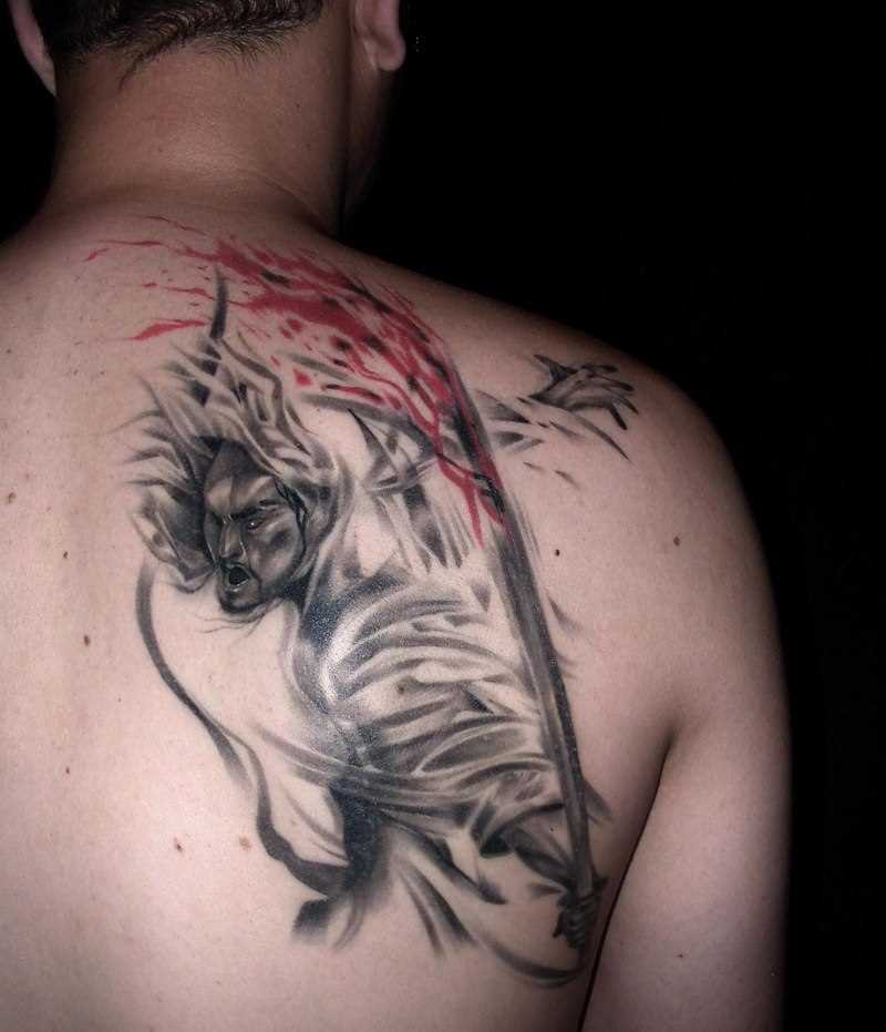 A tatuagem de blade o cara - samurai