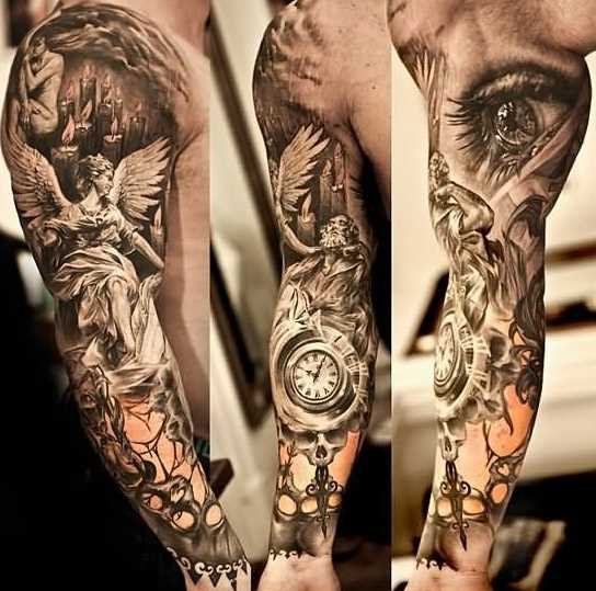A tatuagem do cara no antebraço - relógios