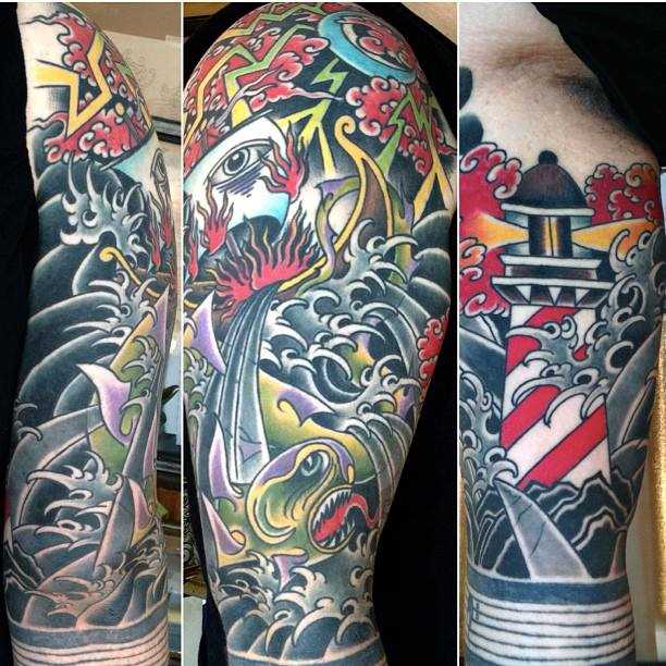 A tatuagem no braço do cara - farol