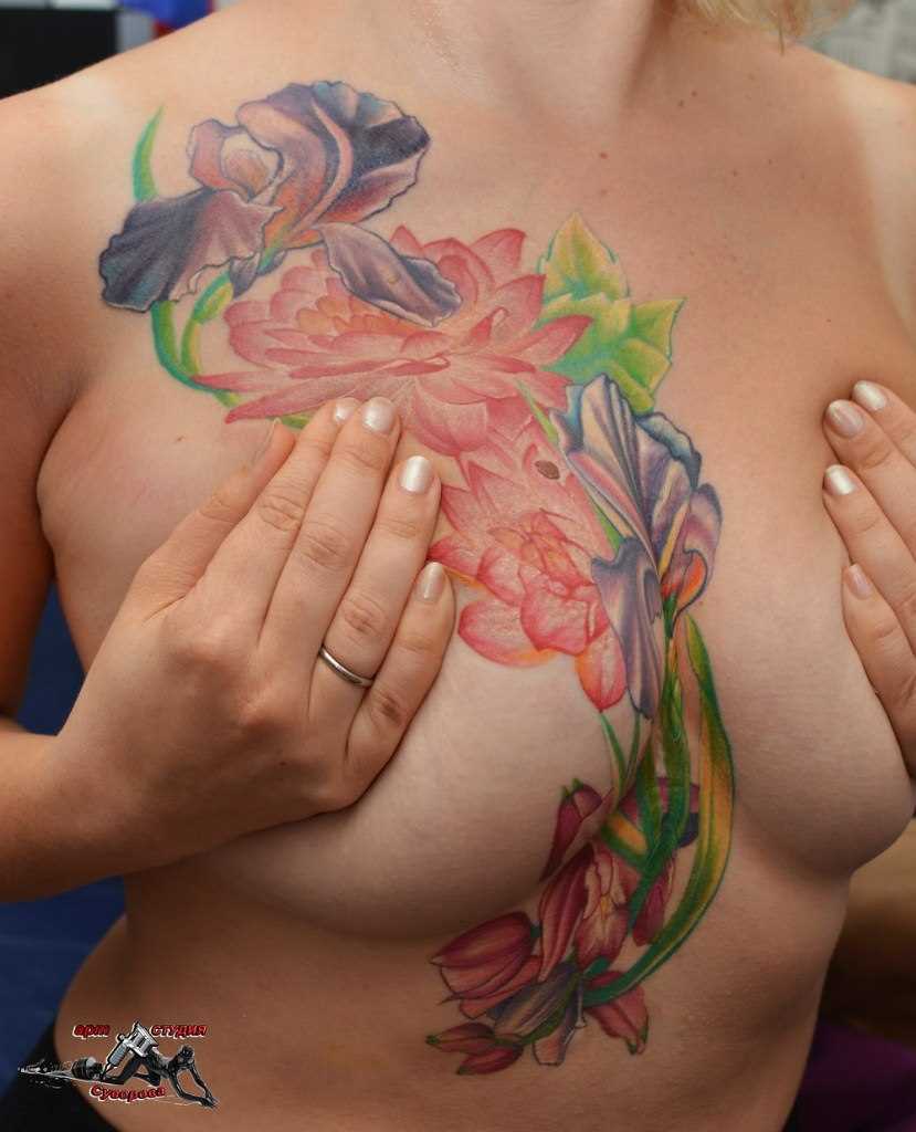 A tatuagem no peito da menina - cores