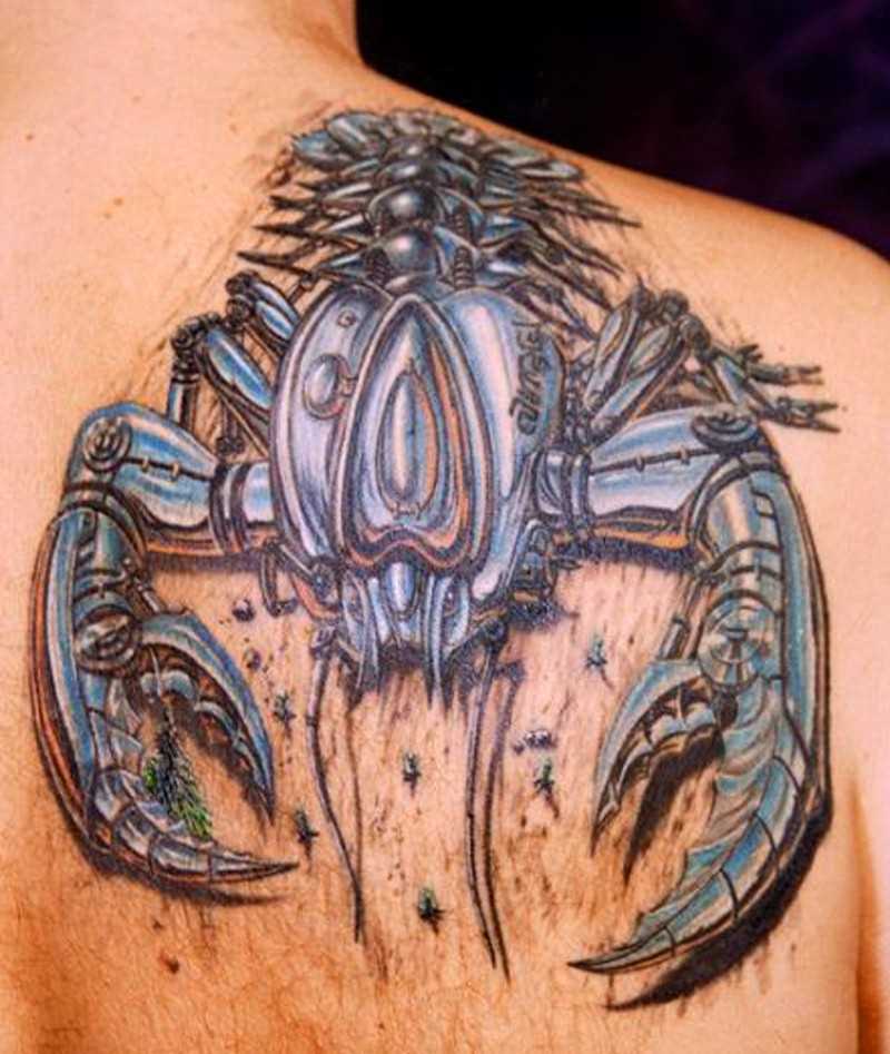 Biomekhanicheskii câncer blade cara - de tatuagem em estilo 3d