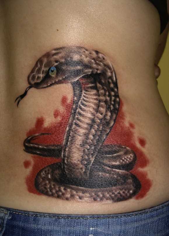 Cobra - tatuagem nas costas de uma menina
