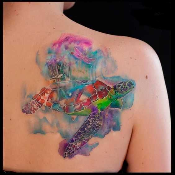 Cores de tatuagem tartaruga blade menina