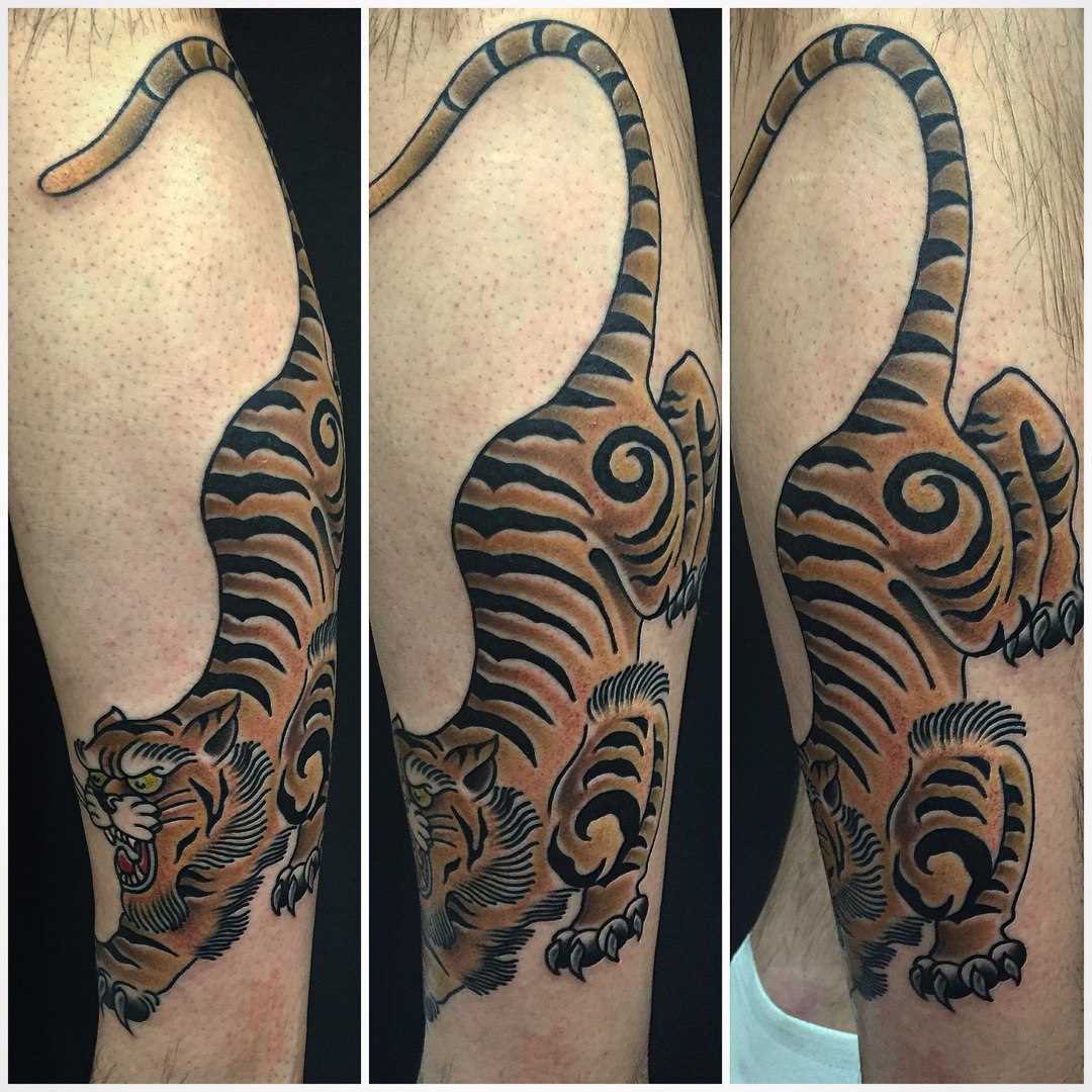 O tigre - de tatuagem na perna do cara