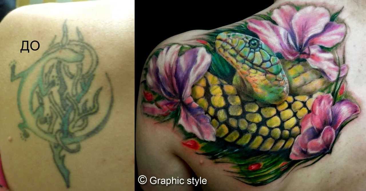 Tattoo blade a menina - cobra e um lírio