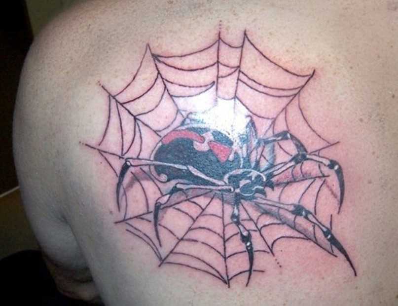 Tattoo blade o cara - de- teia de aranha e a aranha