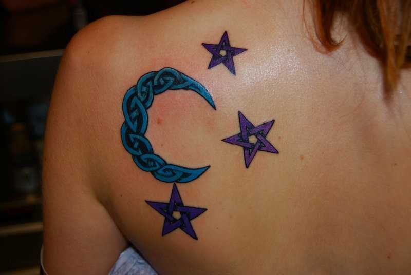 Tatuagem blade a menina - a lua e as estrelas