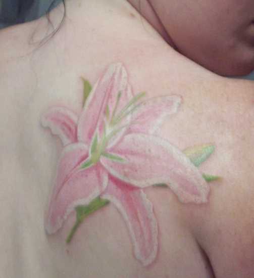 Tatuagem blade a menina - cor-de-rosa do lírio