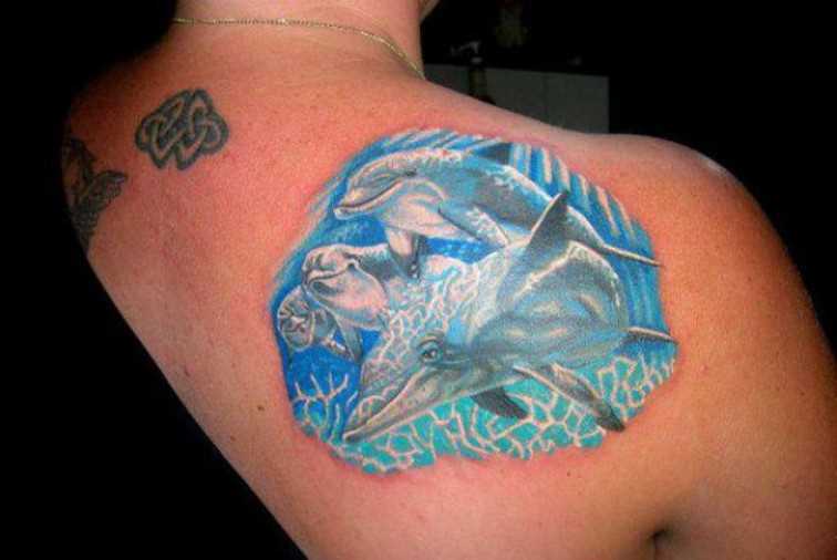 Tatuagem blade a menina - golfinhos