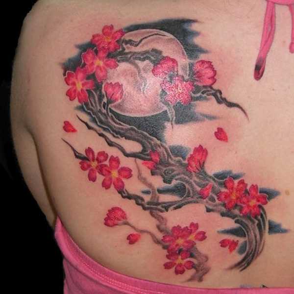 Tatuagem blade meninas - sakura e a lua