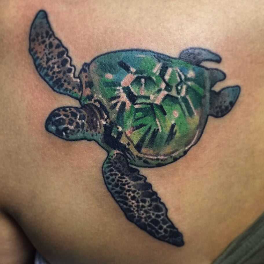 Tatuagem de tartaruga blade menina