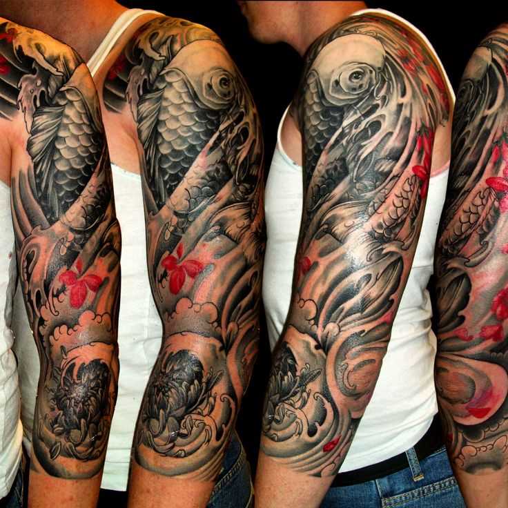 Tatuagem manga do cara - de carpa