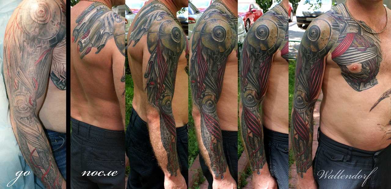 Tatuagem manga homem - biomecânica