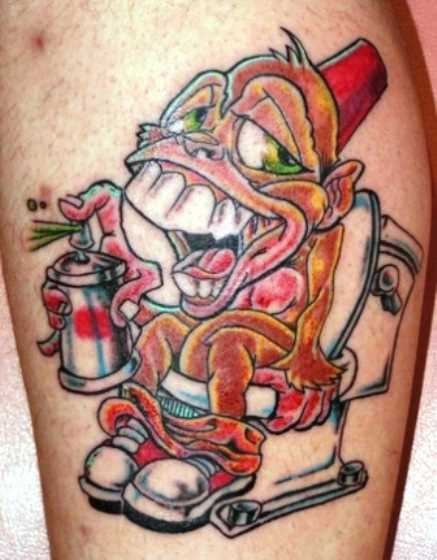 Tatuagem na perna do cara - macaquinho