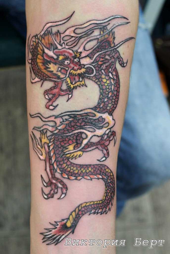 Tatuagem no antebraço do cara - de- dragão