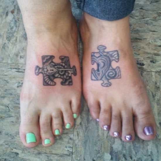 Tatuagem no meu pé de meninas quebra - cabeças