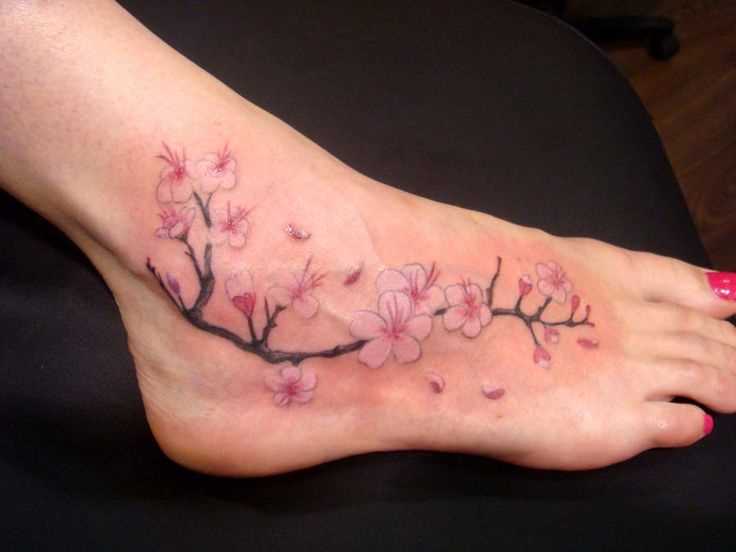 Tatuagem no pé da menina - sakura