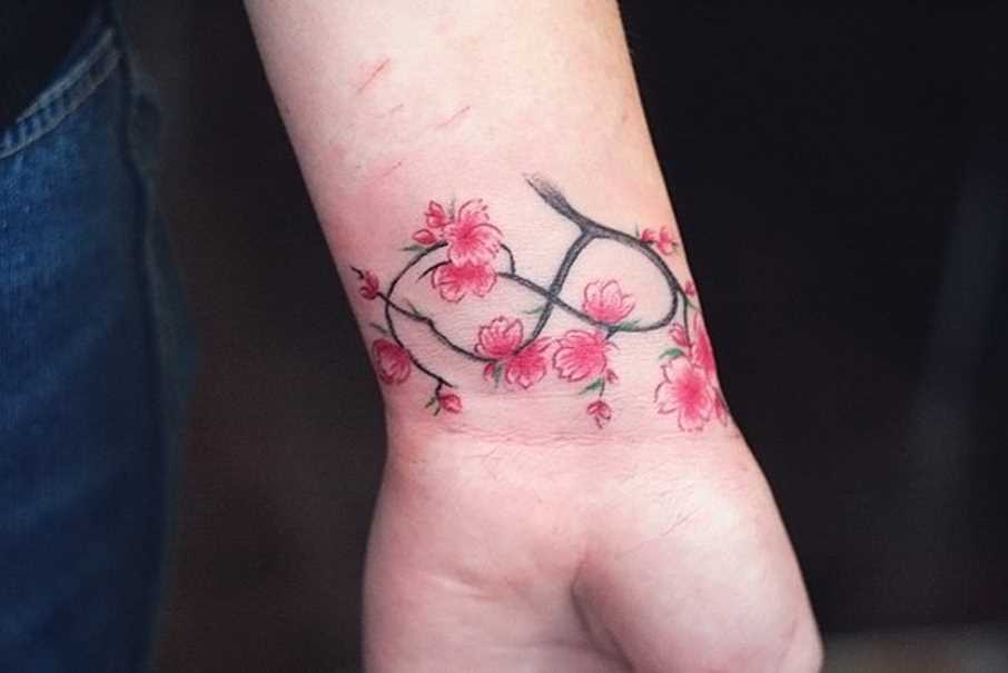 Tatuagem no pulso da menina - sakura