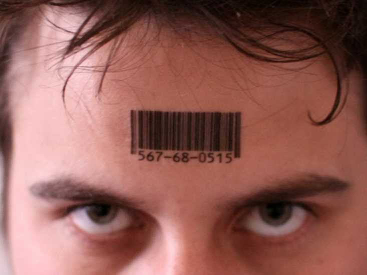 Tatuagem no rosto da minha cara - código de barras