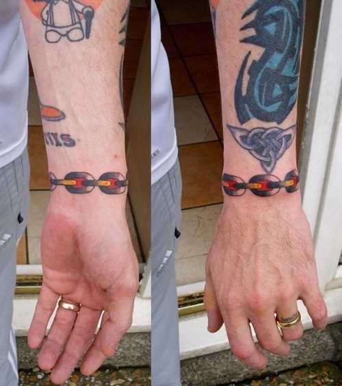 Tatuagem nos pulsos cara - circuito