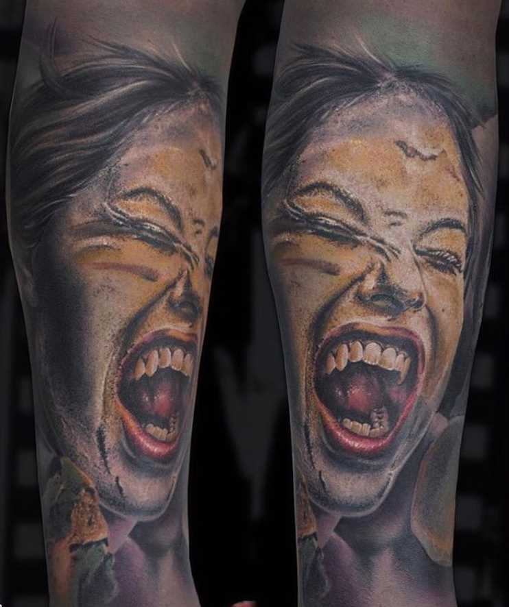 Tatuagem vampiro no antebraço cara