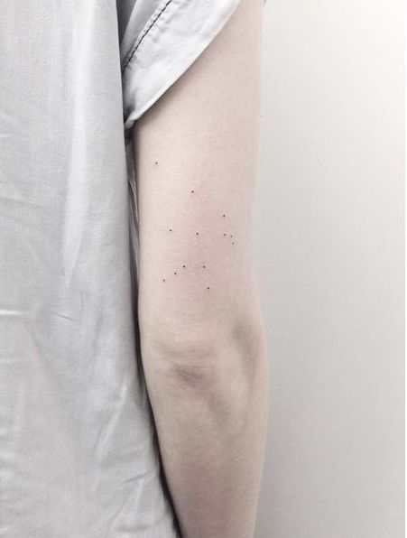 Tattoos de braço de aquário minimalista incomum em Dotwork