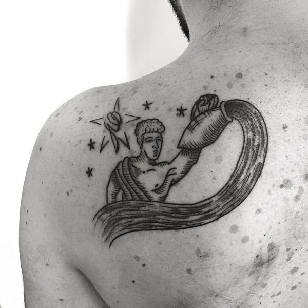 Realmente legal Aquarius água volta tatuagem